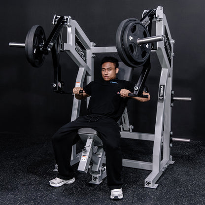 EXCEED V2 Seated Decline Press (Classic Frame) – with model – Bench Fitness