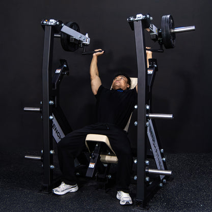 EXCEED V2 Shoulder Press (Classic Frame) – with model, view 6 – Bench Fitness