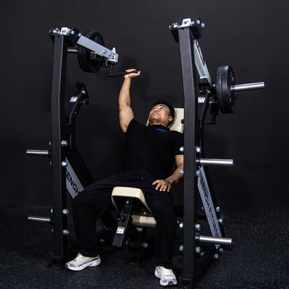 EXCEED V2 Shoulder Press (Classic Frame) – with model, view 7 – Bench Fitness