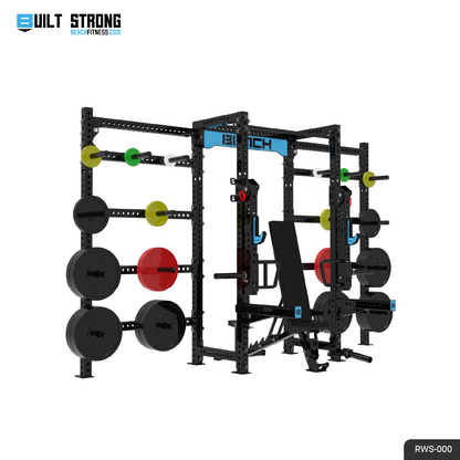 REVOLVE Custom Racks – custom rack with storage configuration – Bench Fitness